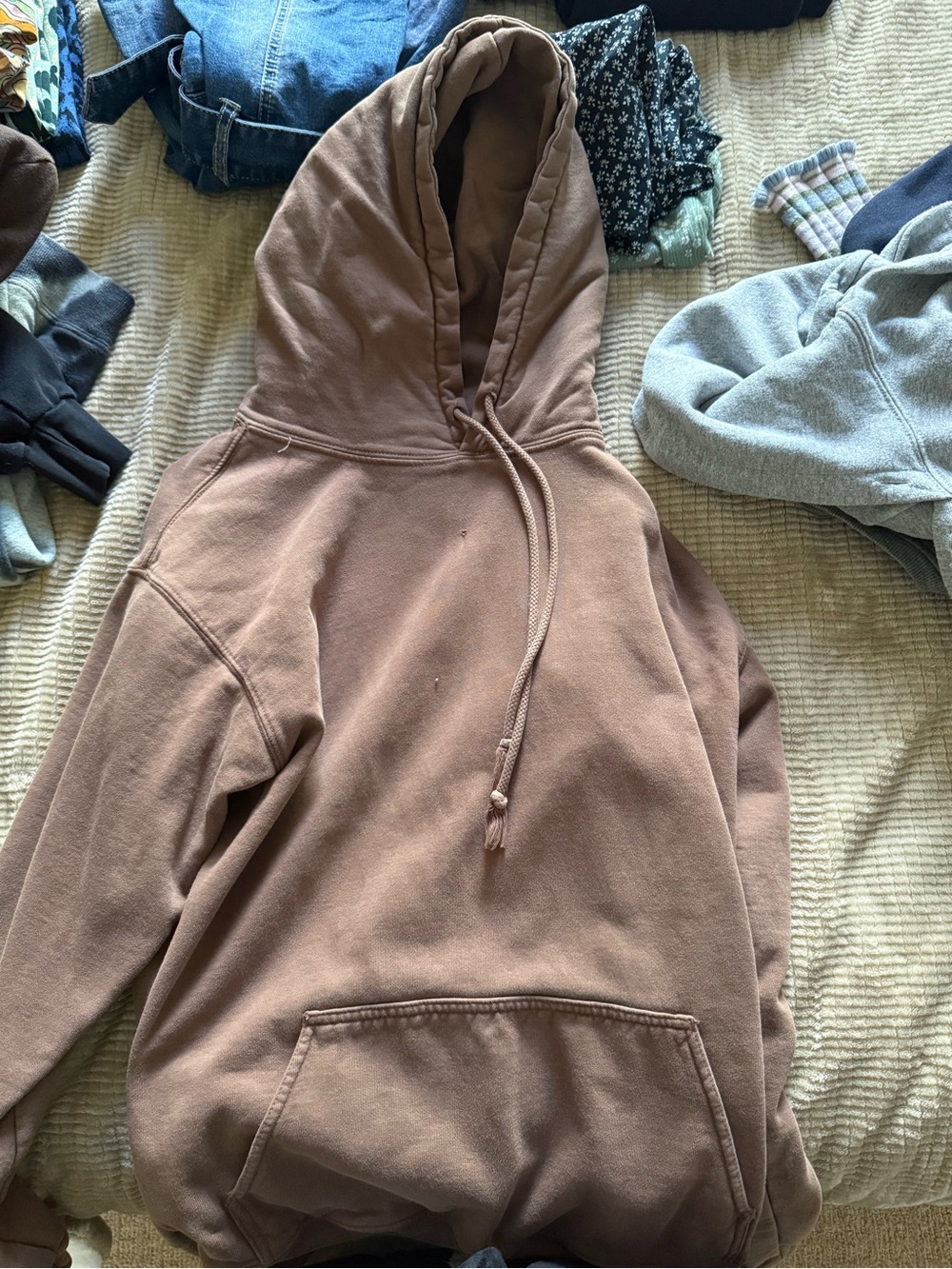 Brandy Melville Brown Crewneck Hoodie Pullover